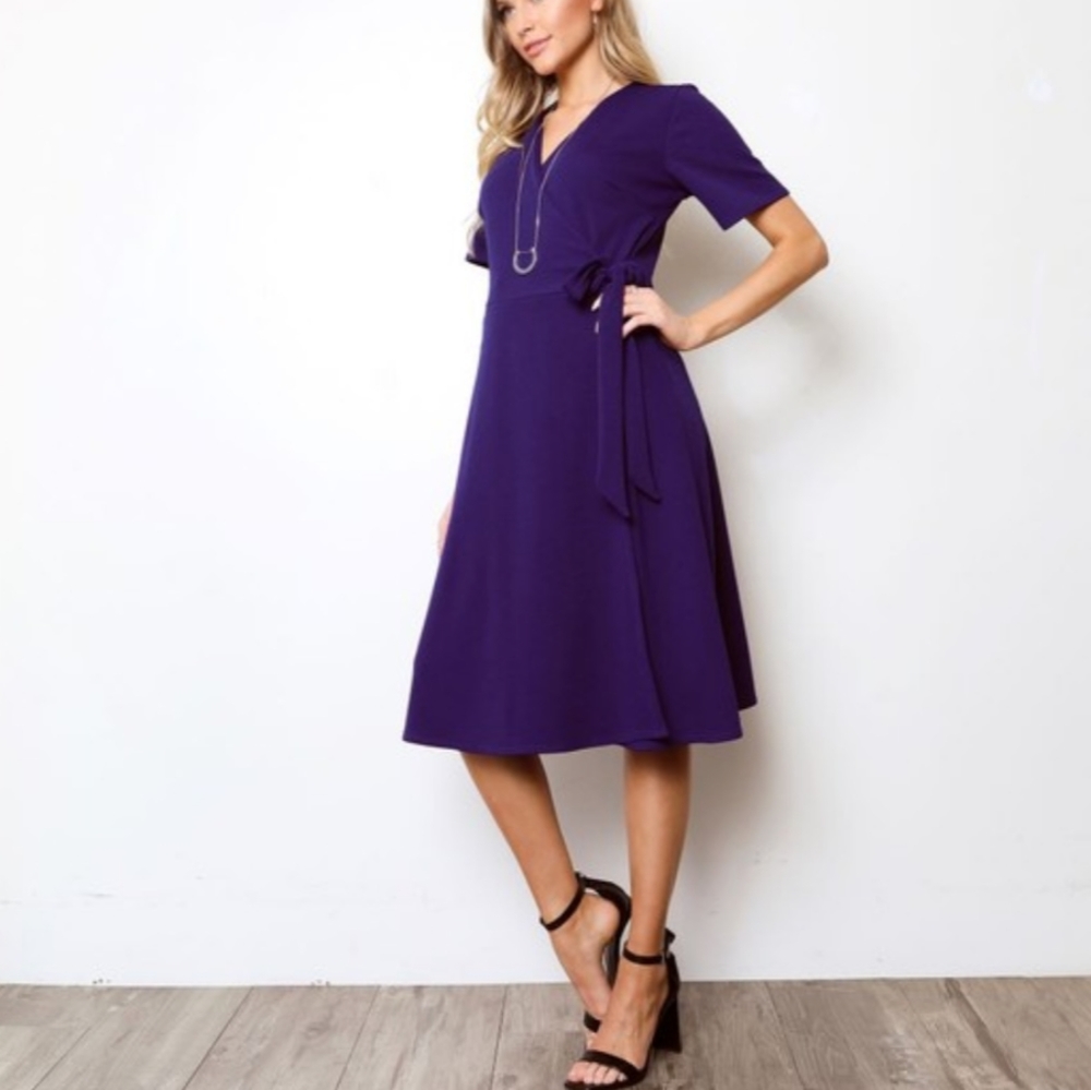 Fit and flare midi dress.     (L & XL)